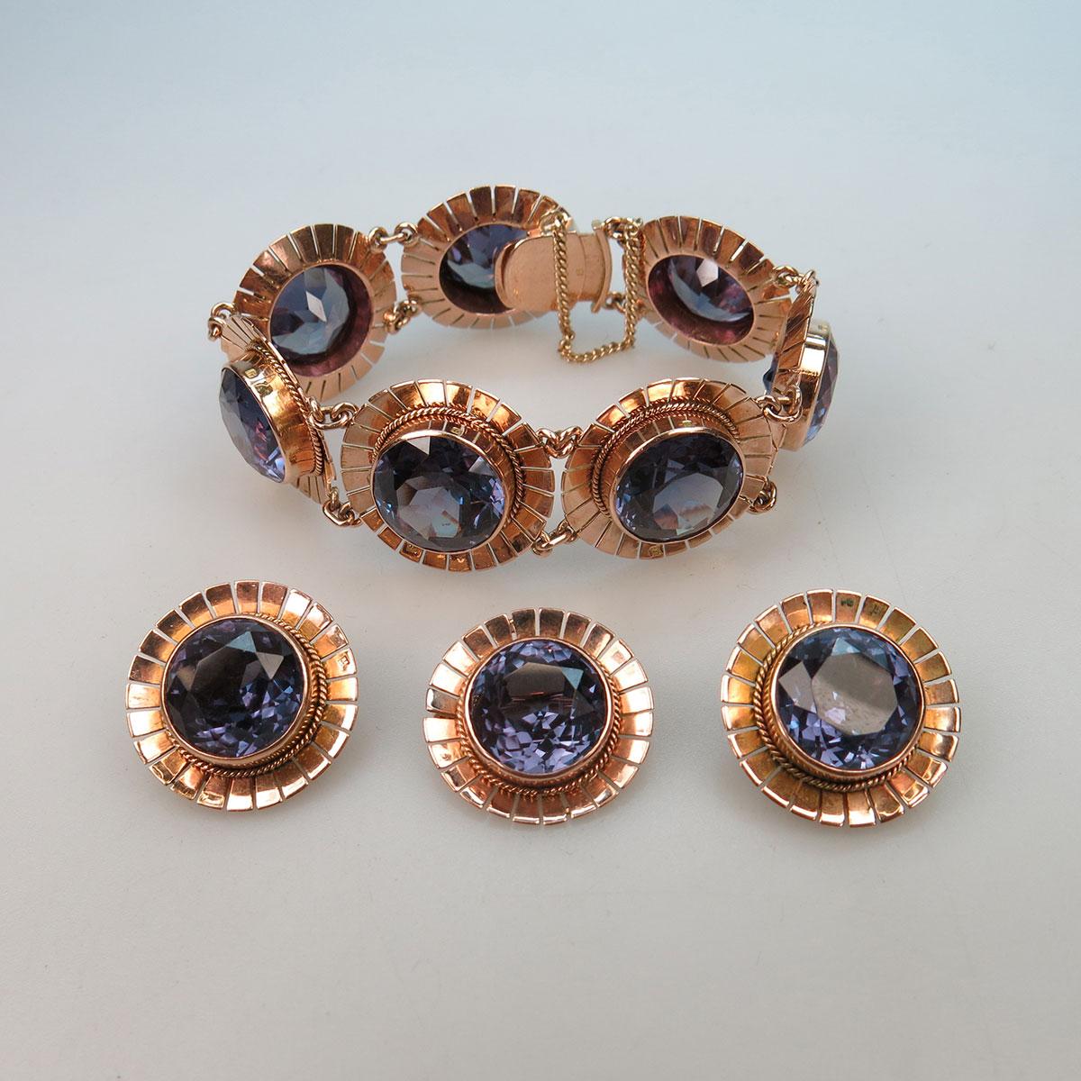 Egyptian 14k Rose Gold Four Piece Jewellery Suite