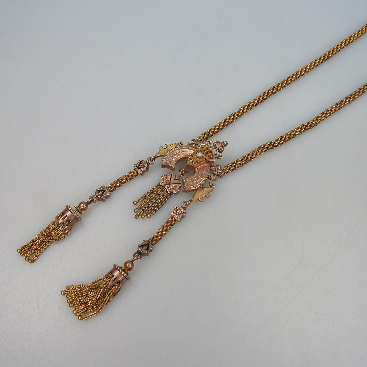 9k Yellow And Rose Gold Necklace