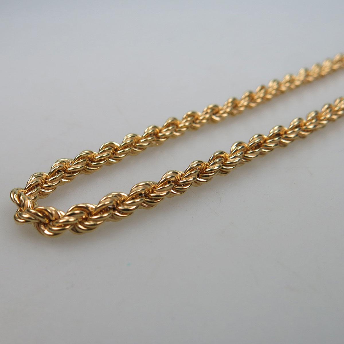 Italian 18k Yellow Gold Rope Chain