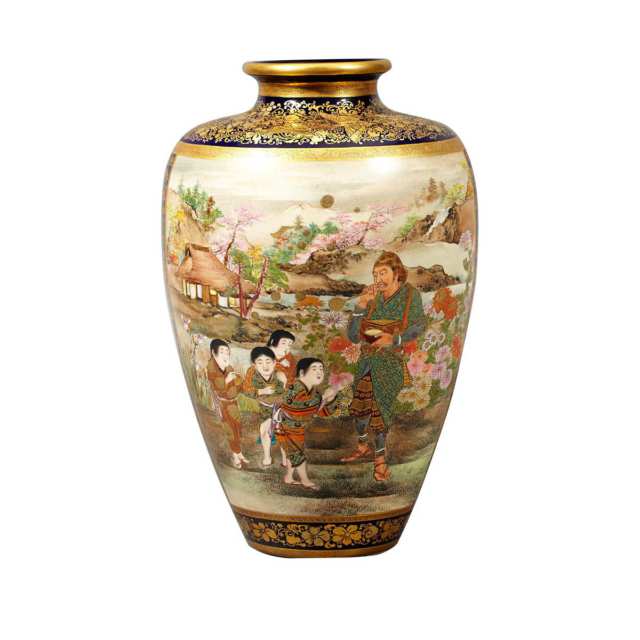 Large Satsuma Vase, Signed Sukosan, Meiji Period, Late 19th Century