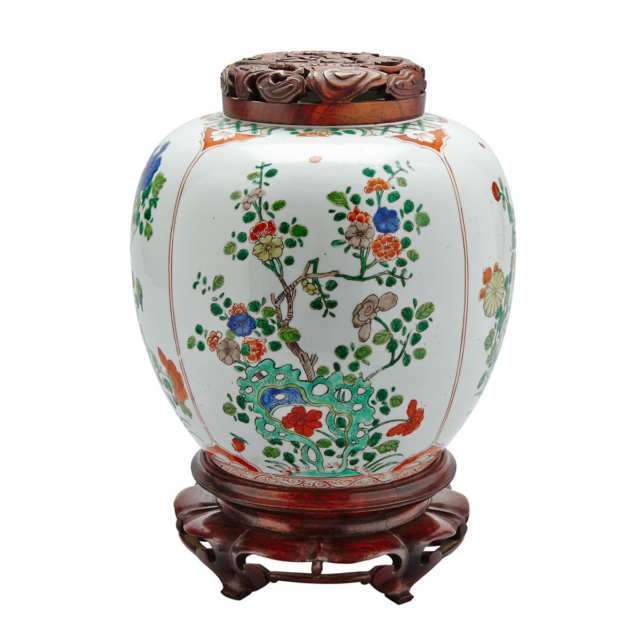 Export Famille Verte Ginger Jar, Kangxi Period (1662-1722)