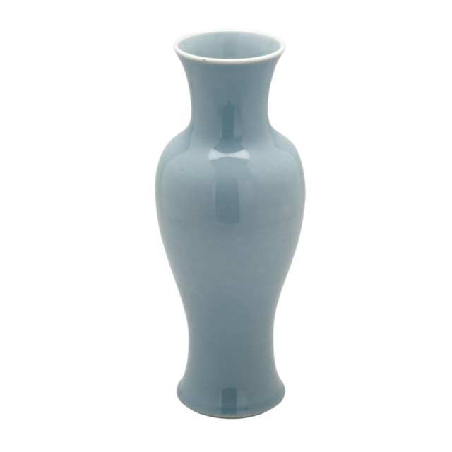 Claire-de-Lune Glazed Baluster Vase, Kangxi Mark, 19th Century 