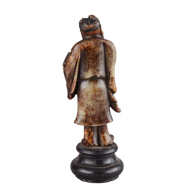 Tinted Soapstone Figure of Zhongli Quan, 19th Century