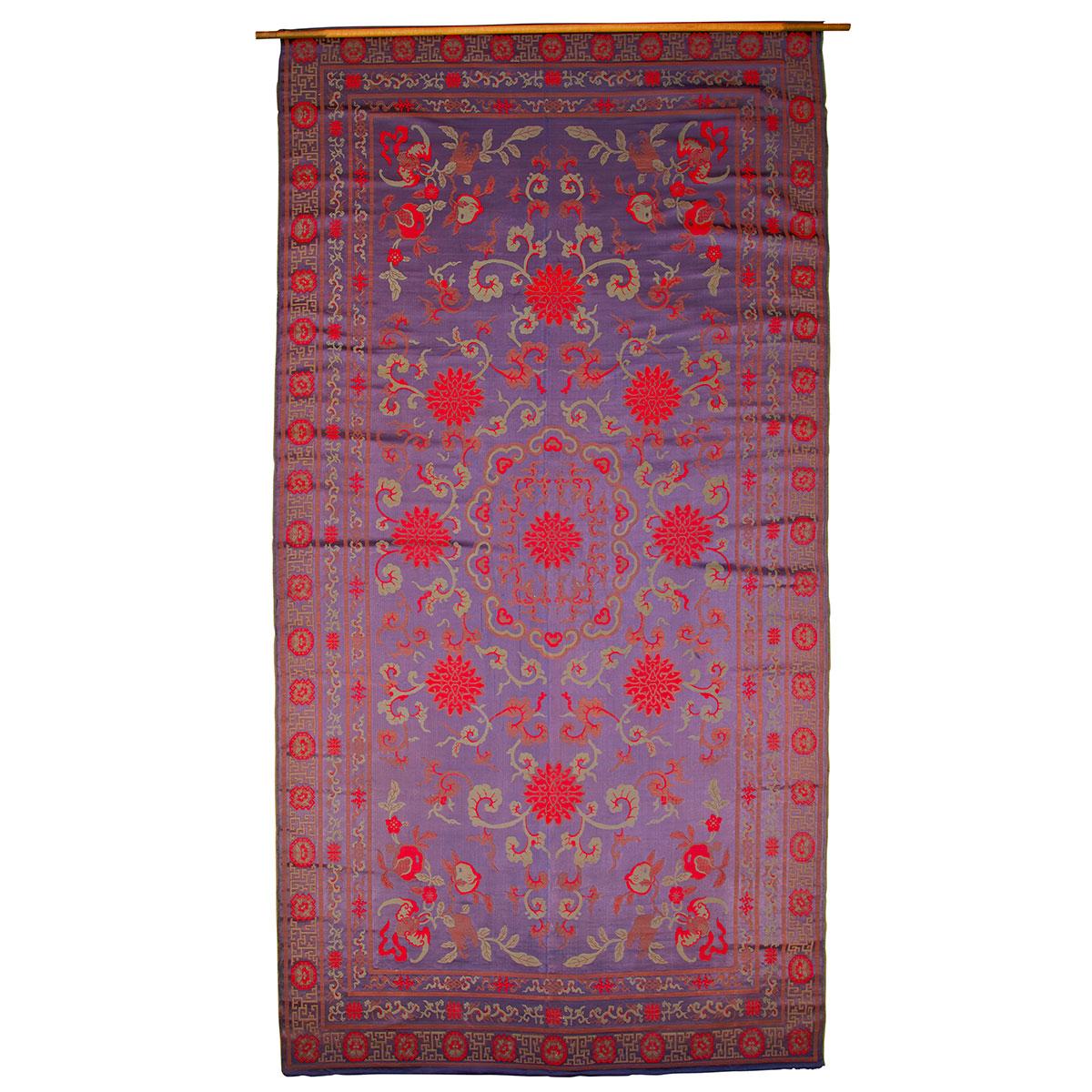 Large Blue Ground Silk Kesi Panel, 19th Century