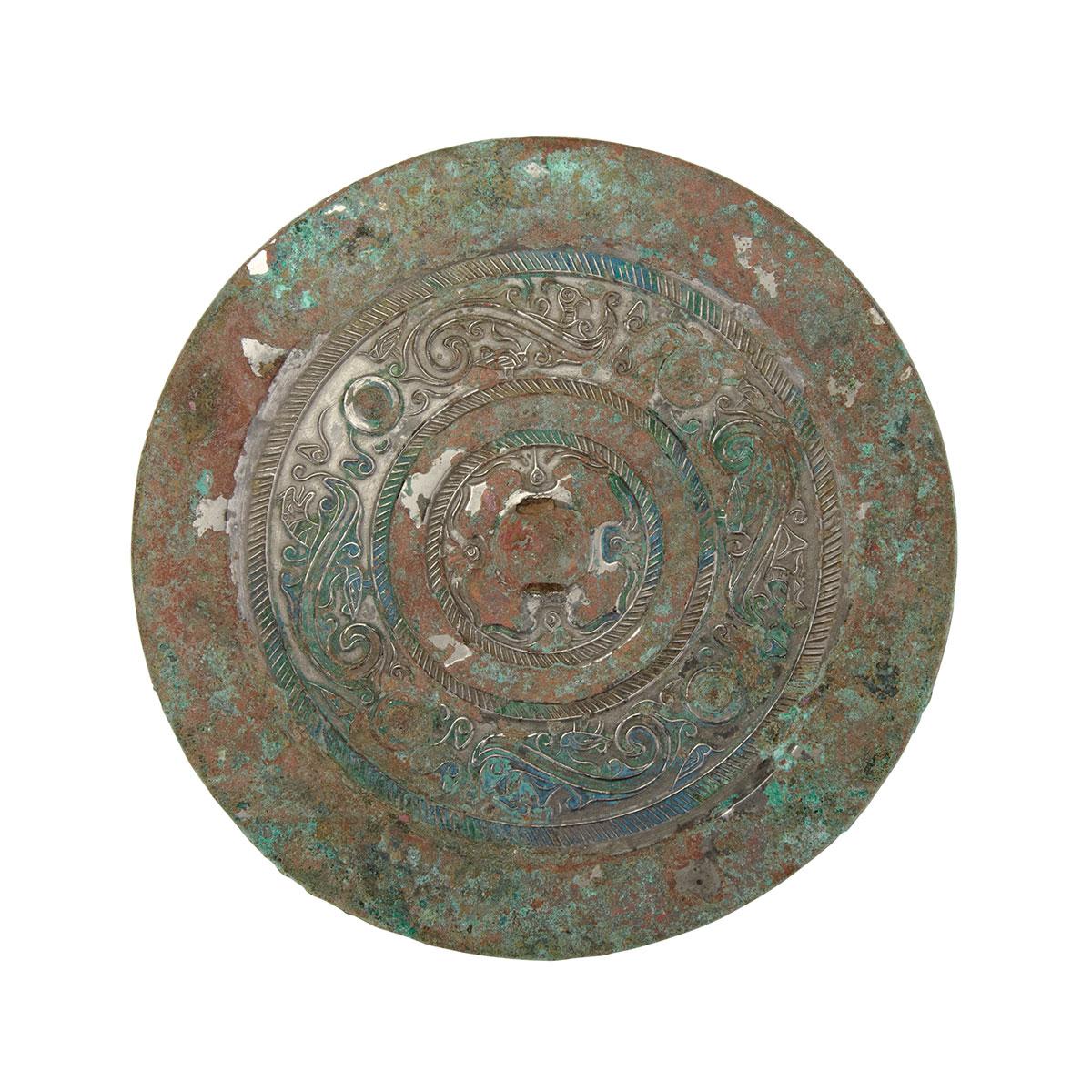 Bronze ‘Animal’ Circular Mirror, Han Dynasty (206 BC-AD 220)