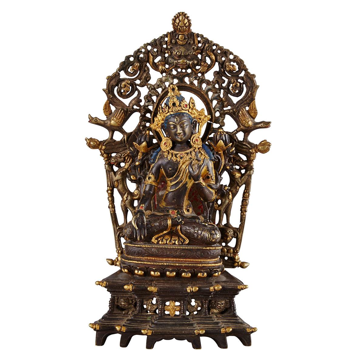 Bronze Pala Revival Seated Figure of Tara, Tibet, 16th/17th Century 