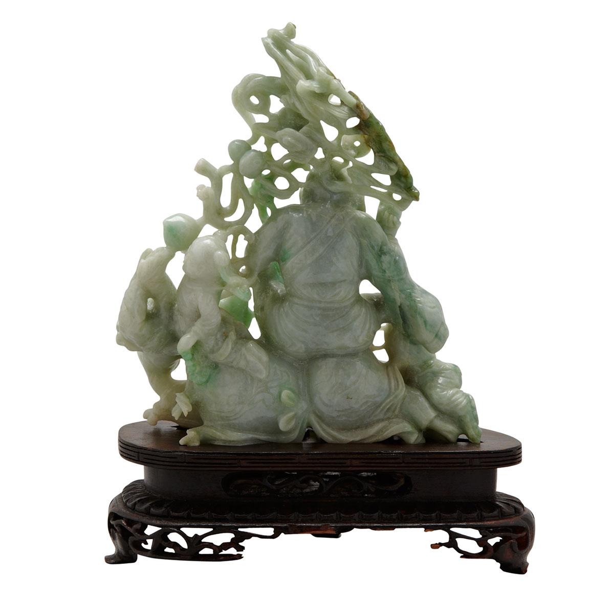 Jadeite Carved Figure of Tiegua Li