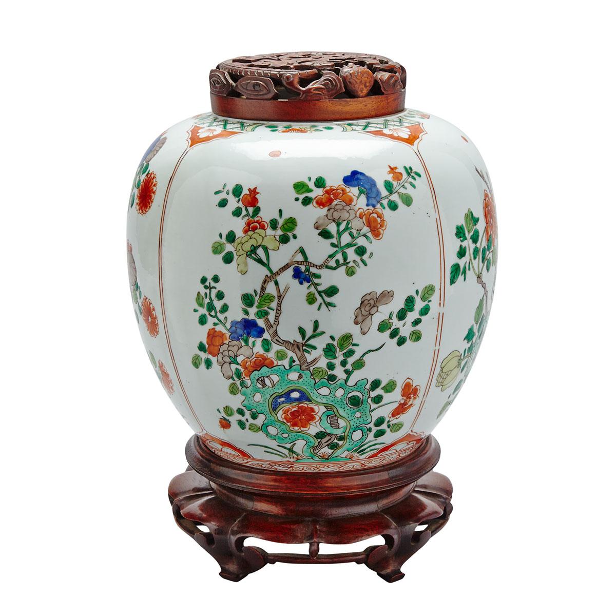 Export Famille Verte Ginger Jar, Kangxi Period (1662-1722)