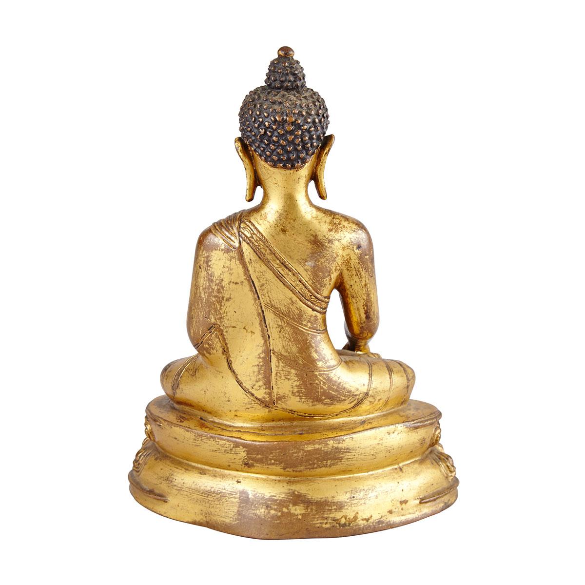 Gilt Bronze Seated Buddha, Tibet, 15th/16th Century 
