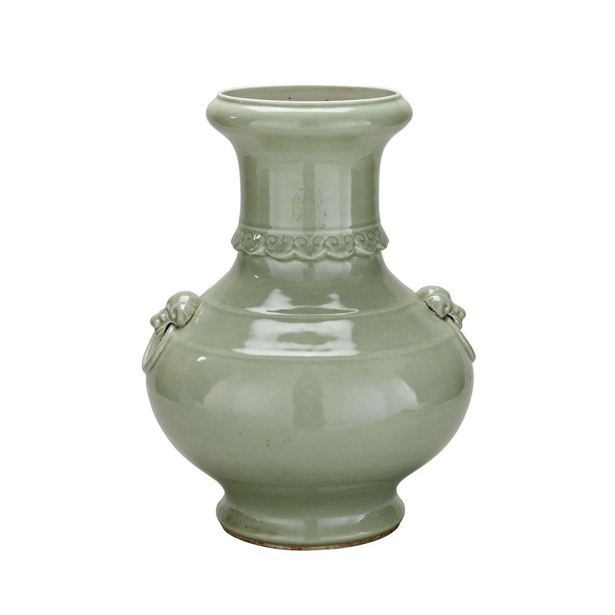 Large Celadon Vase, Qianlong Mark, Republican Period