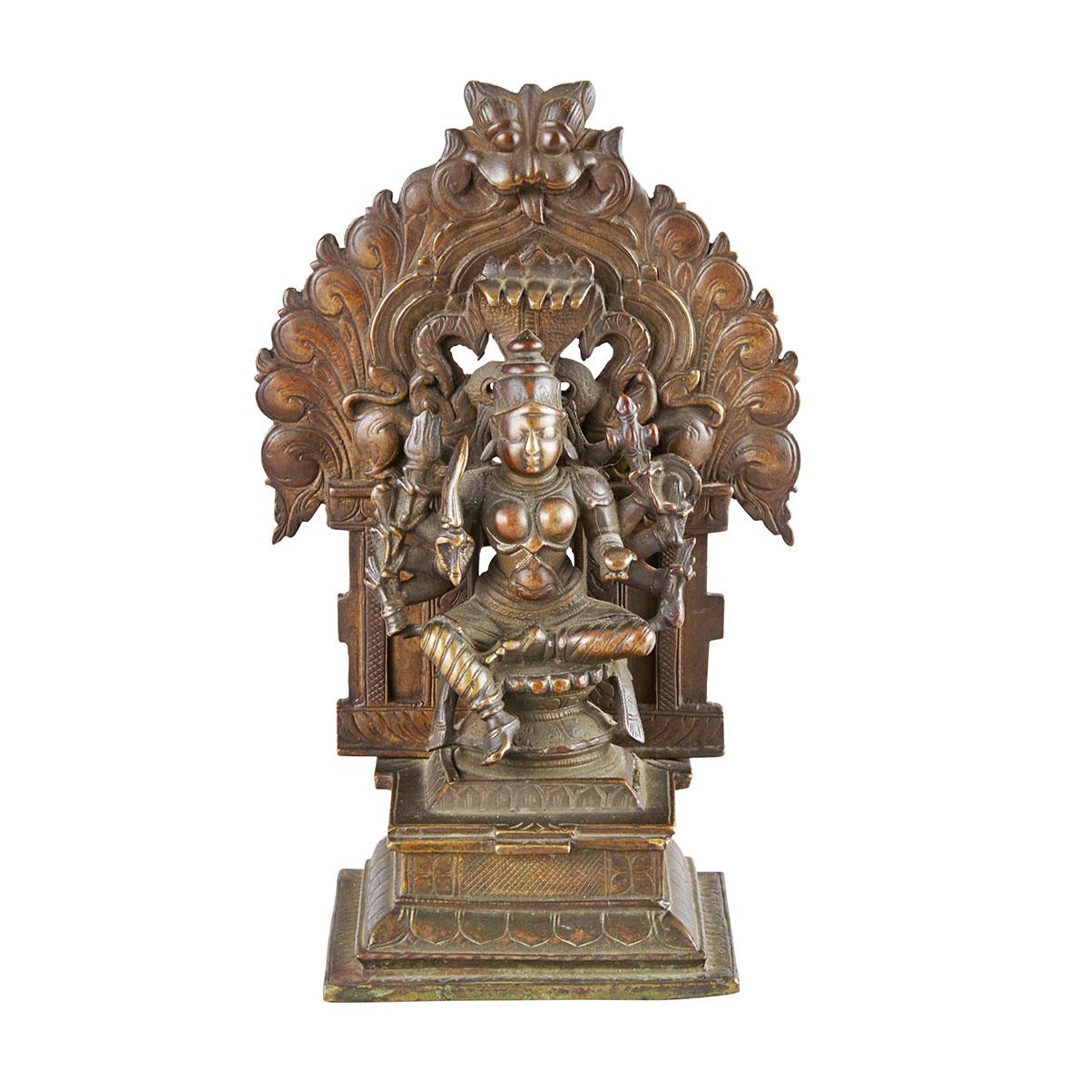 Bronze Seated Figure of Vishnu, South Asia, 19th Century 