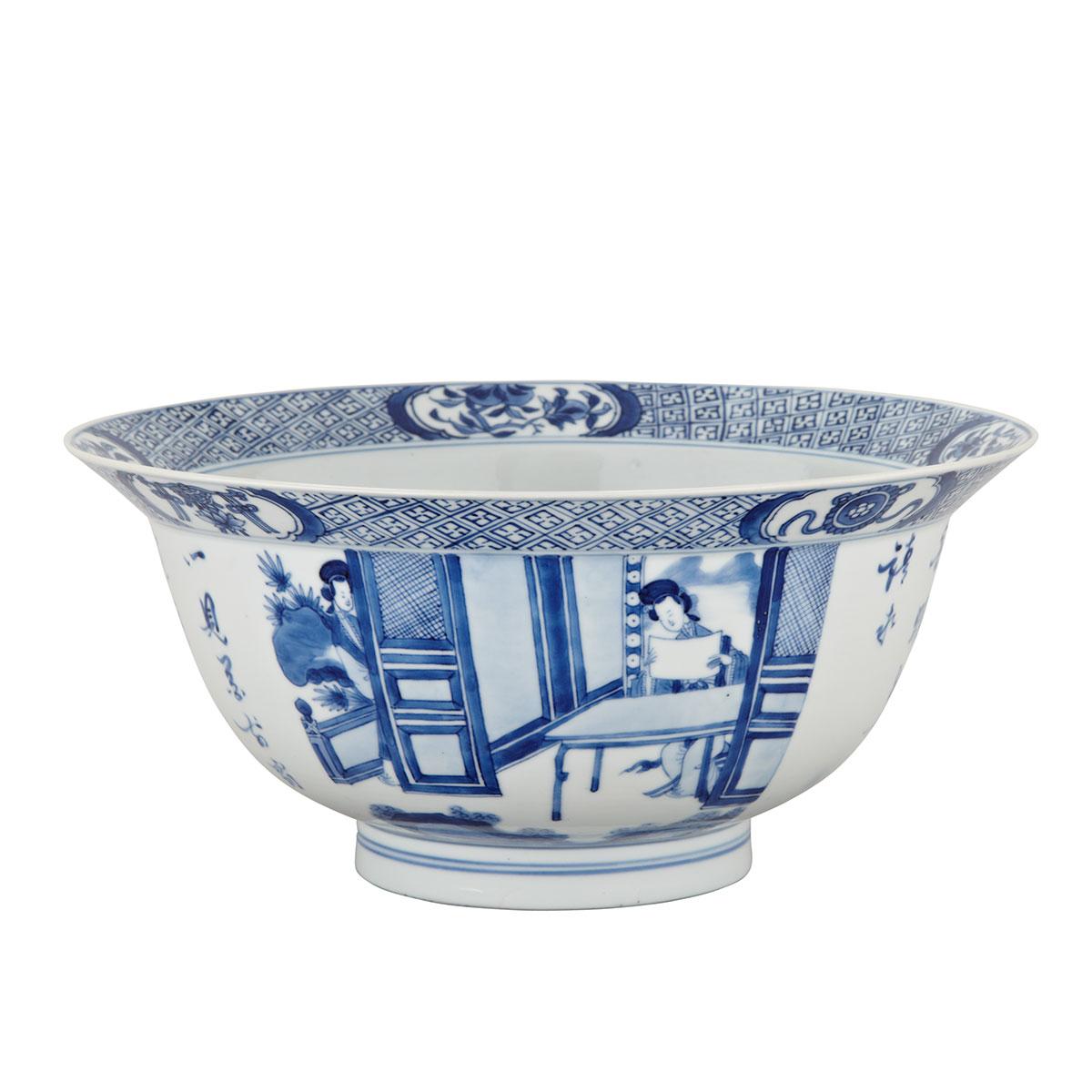 Blue and White Bowl, Kangxi Mark and Period (1662-1722)