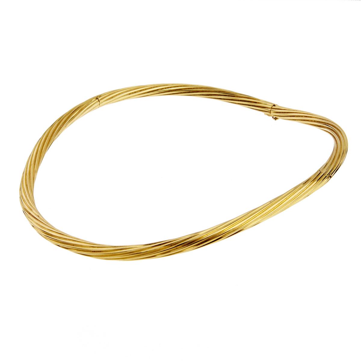 18k Yellow Gold Hinged Collar Necklace