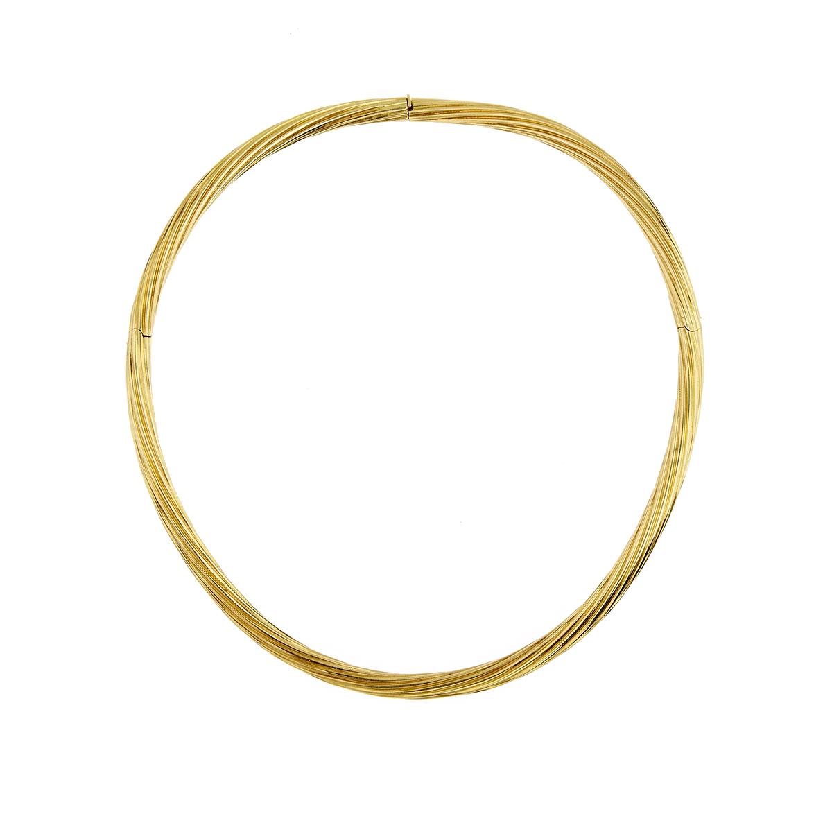 18k Yellow Gold Hinged Collar Necklace