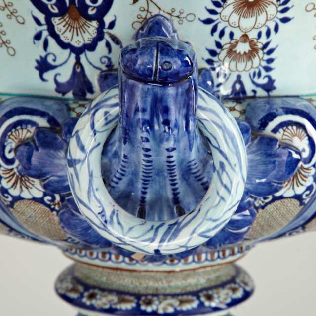 French Faience Two-Handled Large Urn, late 19th century