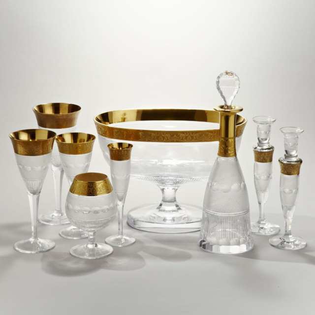 Moser ‘Splendid’ Pattern Cut and Etched Gilt Glass Service, 20th century