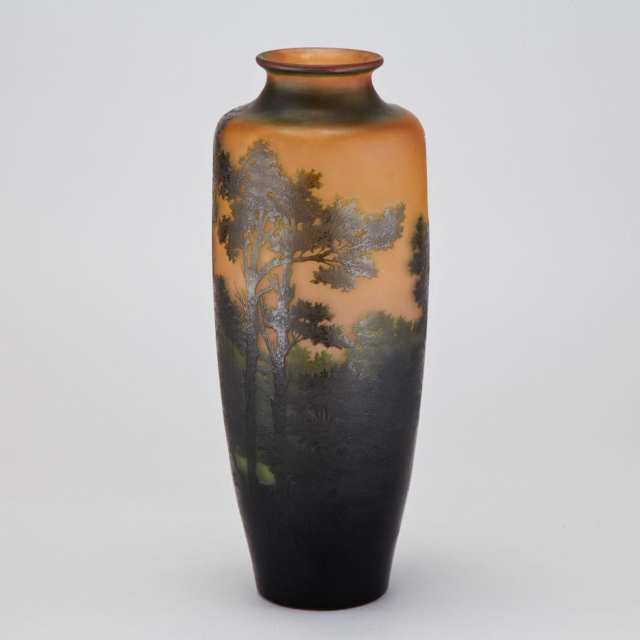 D’Argental Landscape Cameo Glass Vase, early 20th century
