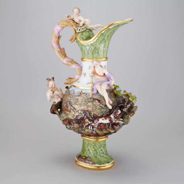 Meissen ‘Elements’ Large Ewer, Emblematic of ‘Earth’, after J.J. Kändler, late 19th century