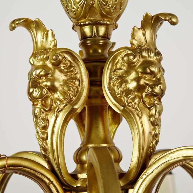 French Regence Style Gilt Bronze 12 Light Chandelier, 19th century