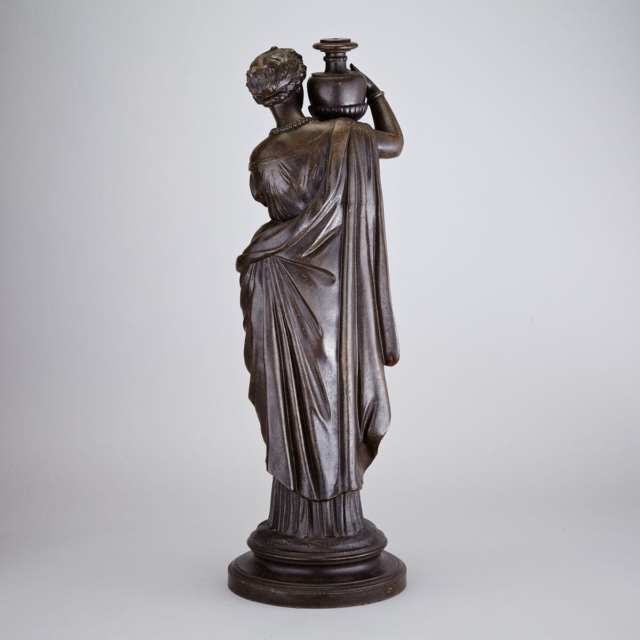French Patinated Bronze Figural Fountain, c.1880