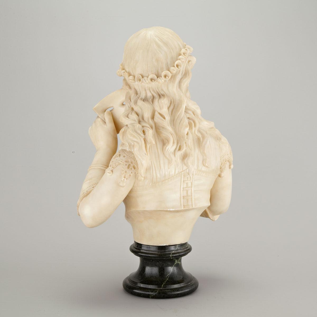 Victorian Marble Bust of a Young Woman, 19th century