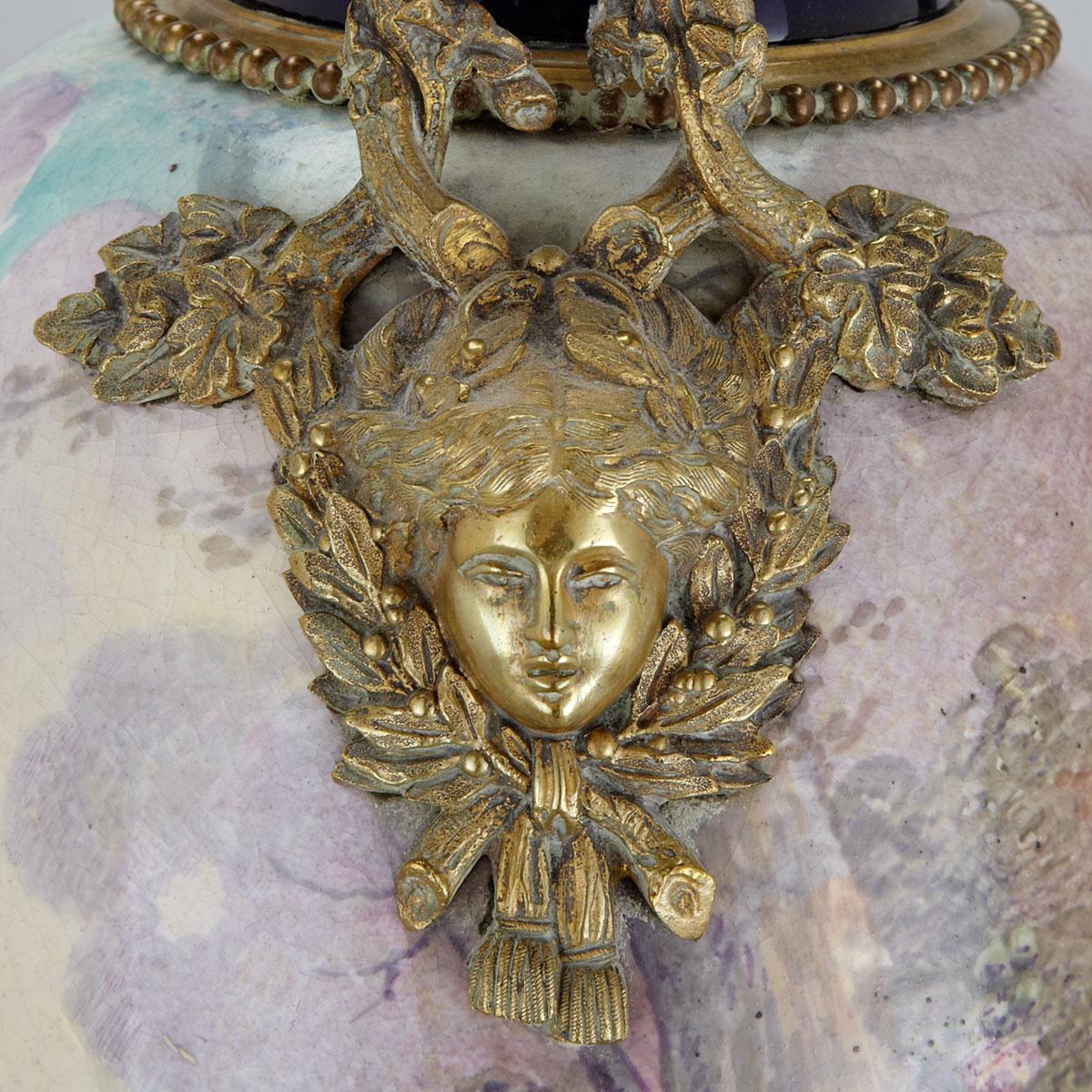 Ormolu Mounted ‘Sèvres’ Blue Ground Vase and Cover, late 19th century