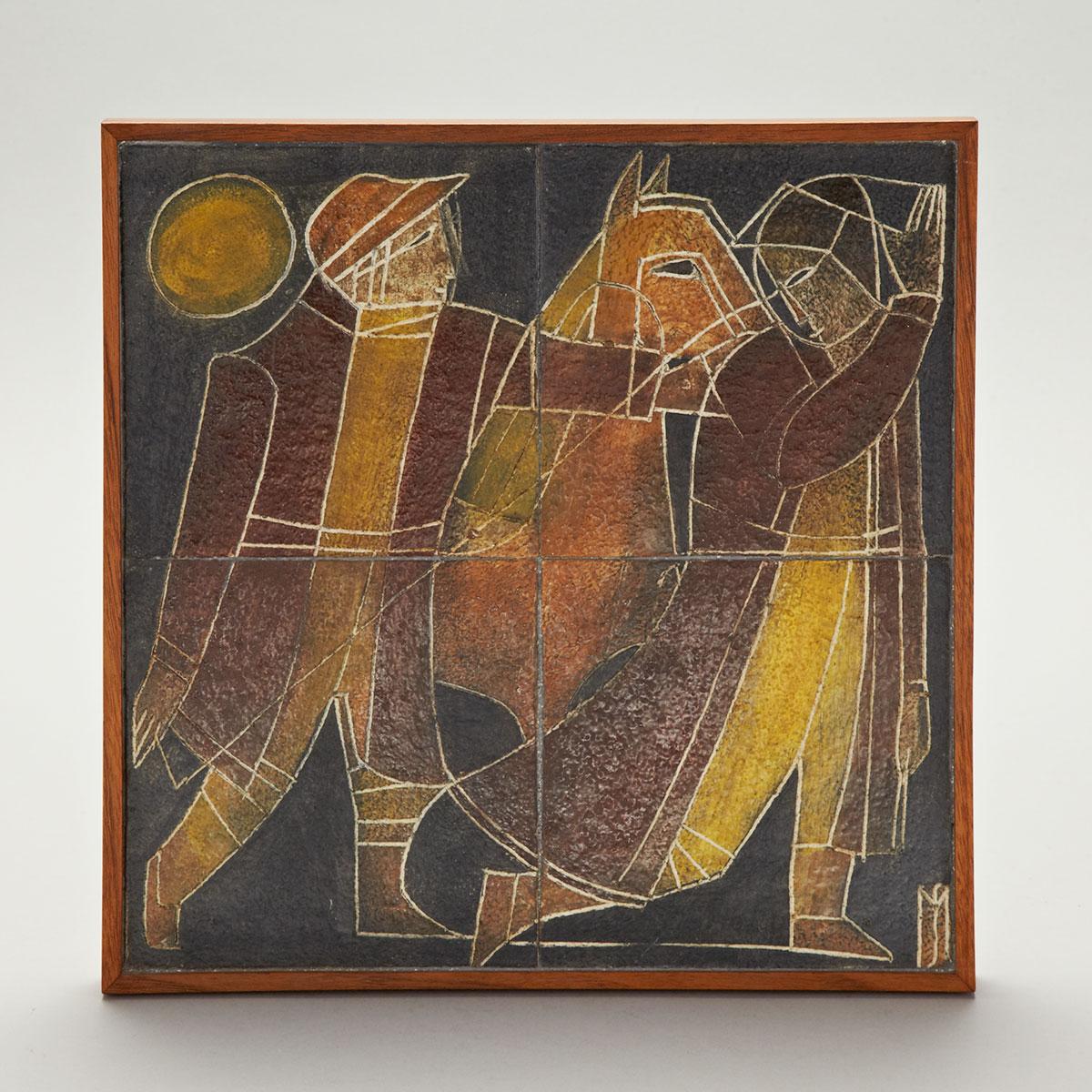Brooklin Pottery Tile Panel, Susan Harlander, c.1975