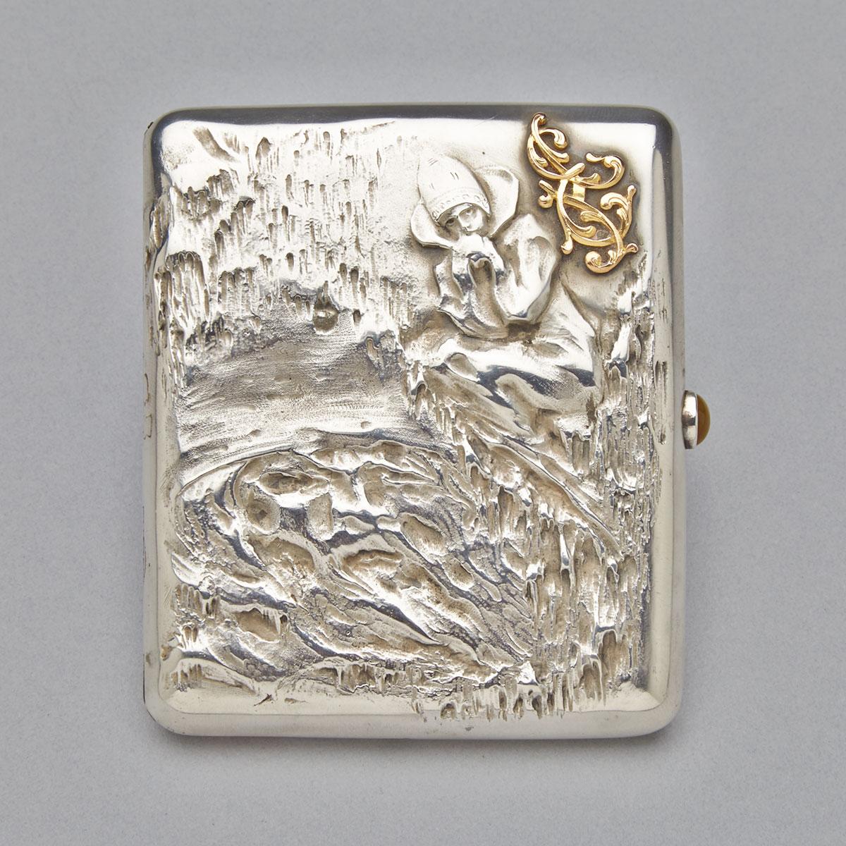 Russian Silver Rectangular Cigarette Case, Moscow, c.1899-1908