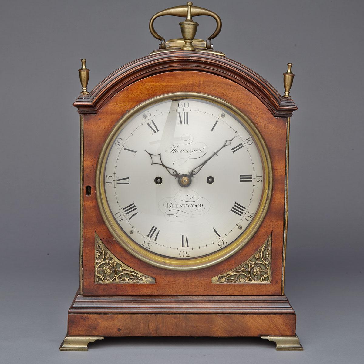 George III Mahogany Repeating Bracket Clock, Thorougood, Brentwood, c.1780