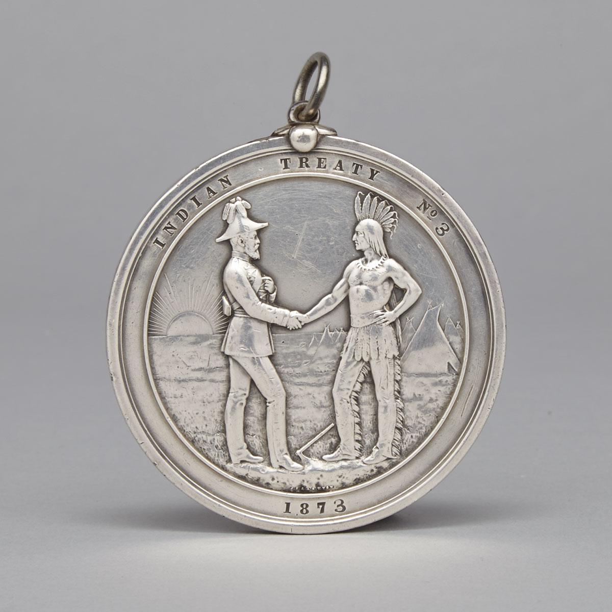 Silver Canadian Indian Peace Medal, 1873