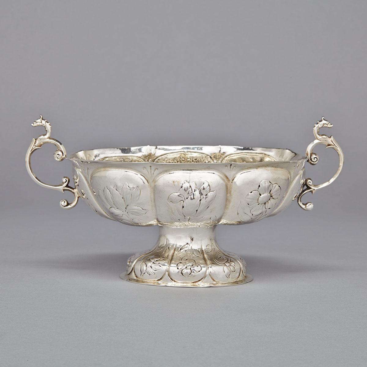 Dutch Silver Oval Brandy Bowl, probably Arent Hamminck, Groningen, 1671-72