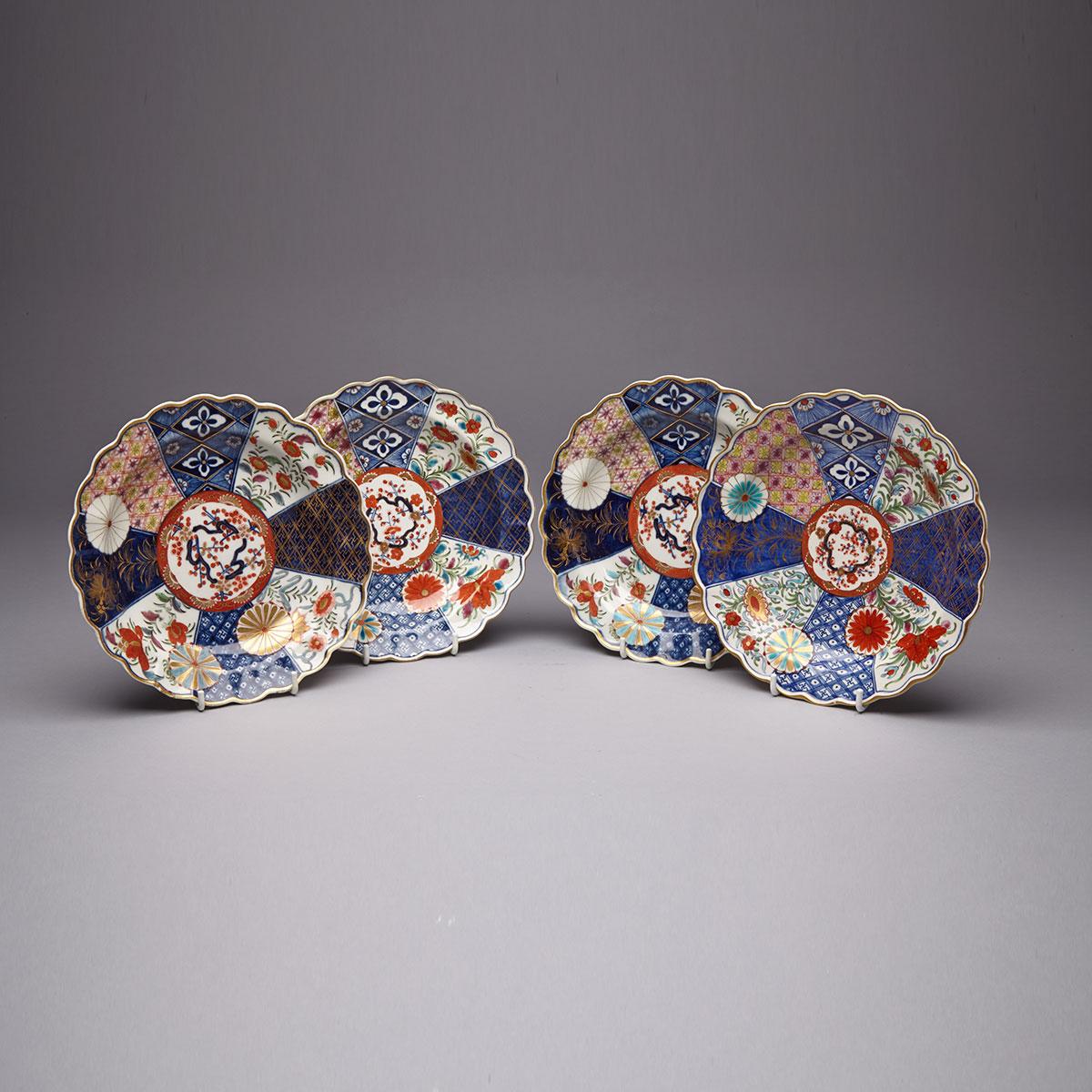 Four Worcester ‘Old Mosaic’ Japan Pattern Plates, c.1770