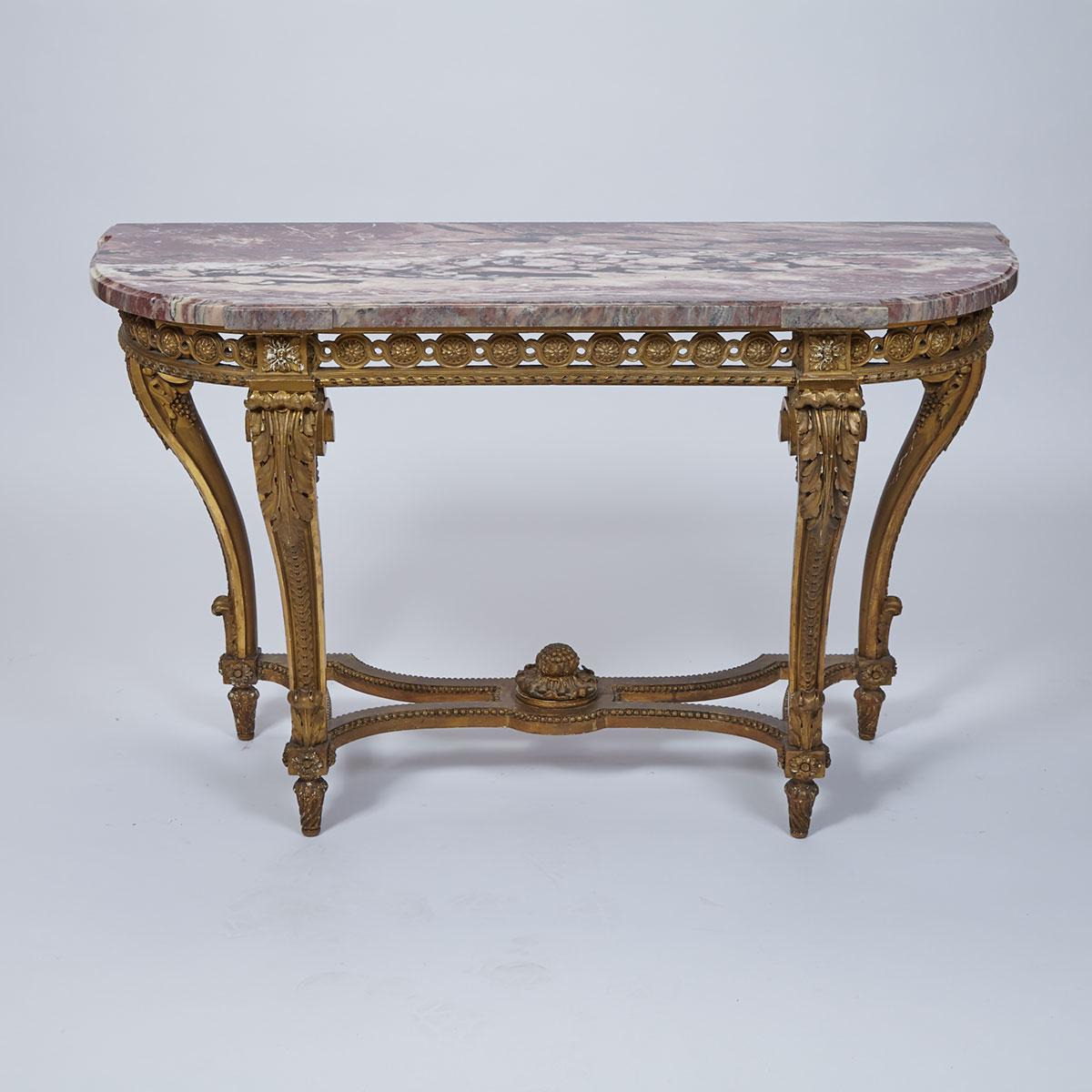 Louis XVI Style Giltwood Console Table, early 20th century