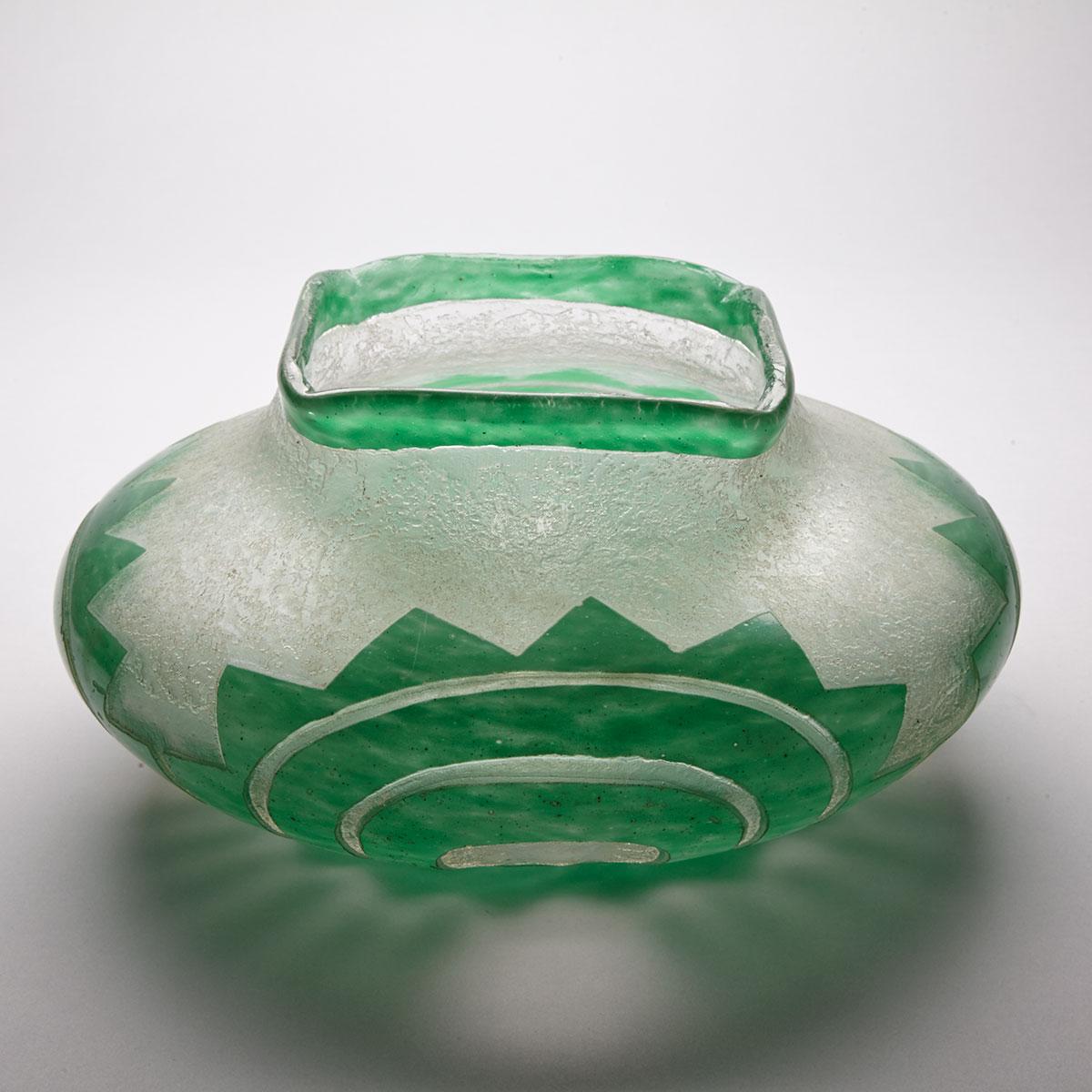 Degue Cameo Glass Vase, c.1930
