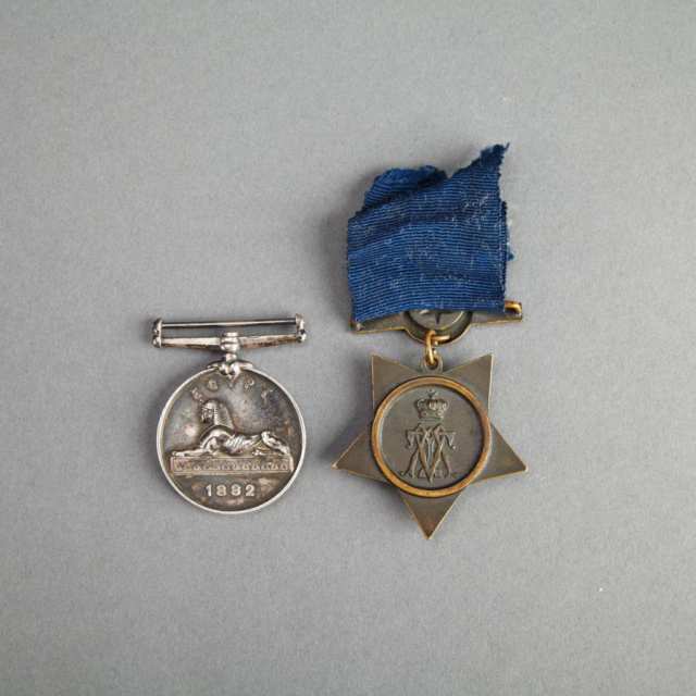 Egypt Medal 1882 to 25285 Corpl.  D. McFarland, 51st Sco: Div: R. with Unnamed Khadive Star