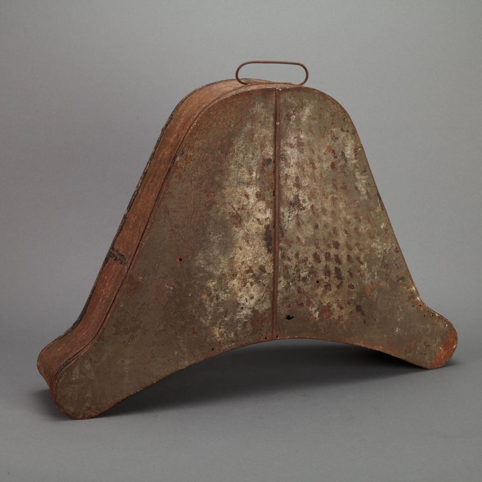 English Officer’s Panted Tin Cocked (Bicorn) Hat Box, 19th Century