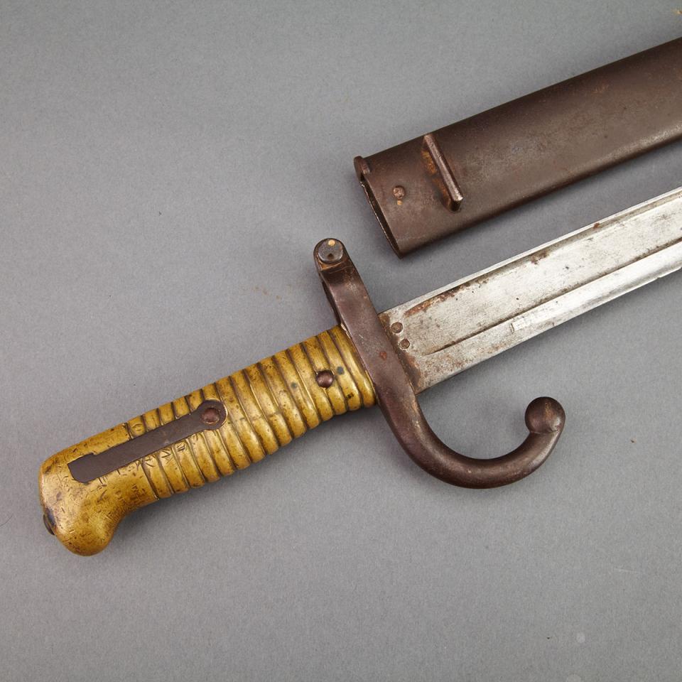 French Model 1866 Chassepot Sword Bayonet, St. Etienne Arsenal, 1873