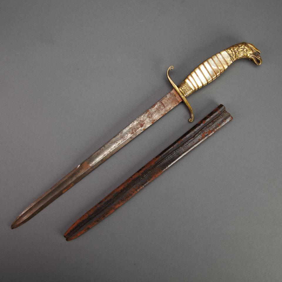 Continental Bronze and Abalone Mounted Dagger, 19th century