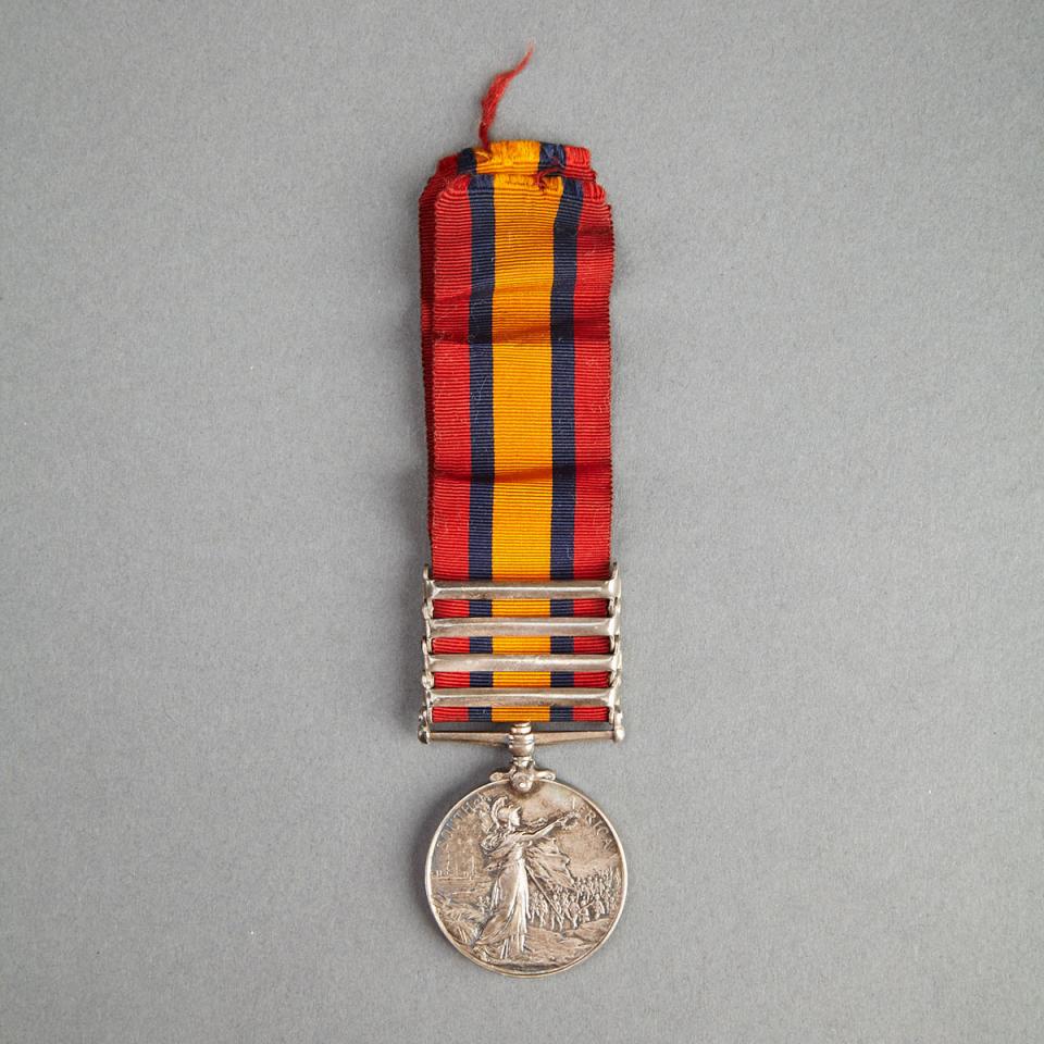 Boer War: Queen’s South Africa Medal to 2159 3rd Class Trooper J. G. Rorke, S. A. C.