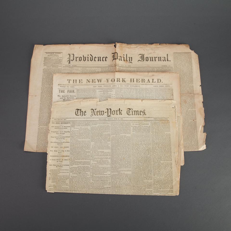 American Civil War: Three Period Newspapers