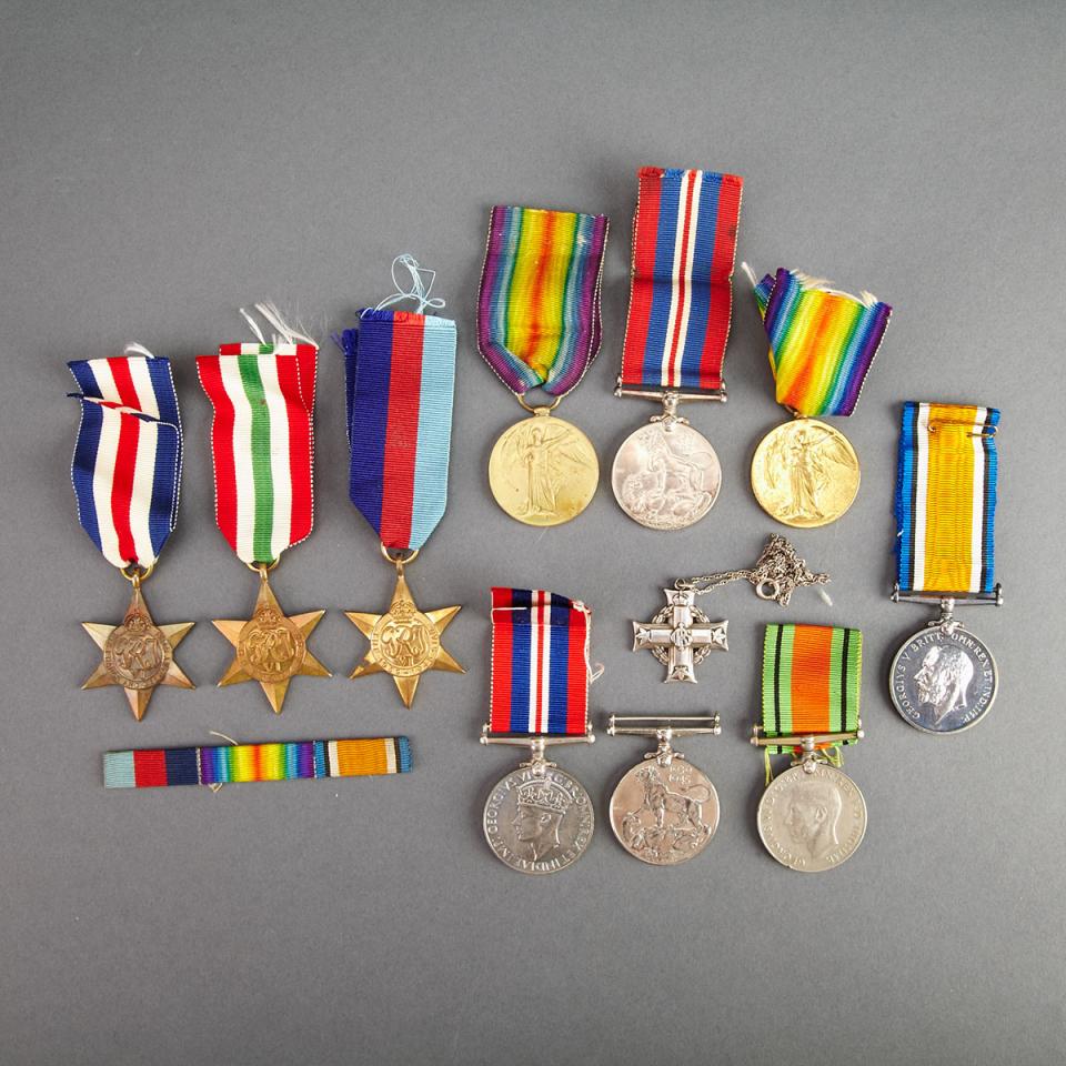 Group of Nine WWI and WWII Service Medals