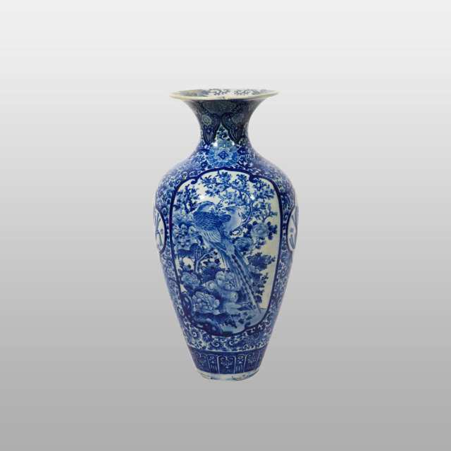Large Imari Blue and White Vase, Late 19th Century