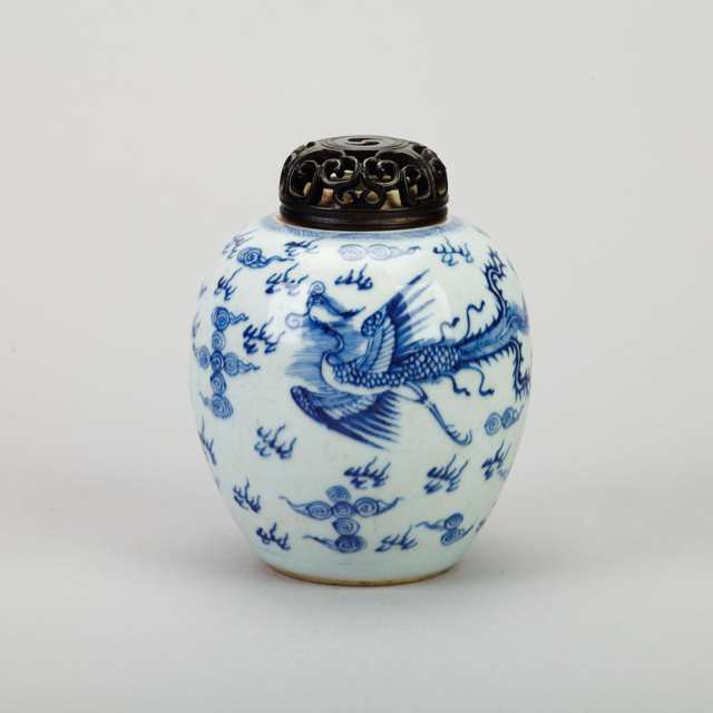 Blue and White ‘Double Phoenix’ Ginger Jar, Kangxi Period (1662-1722)