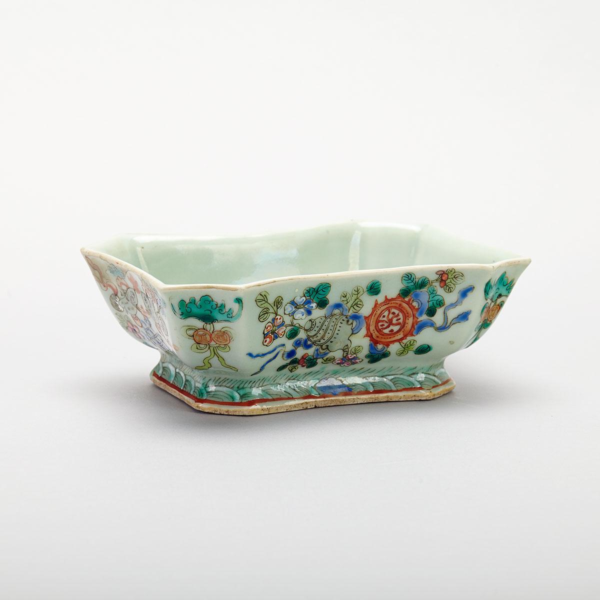 Famille Rose ‘Buddhist’ Bowl, Late Qing Dynasty