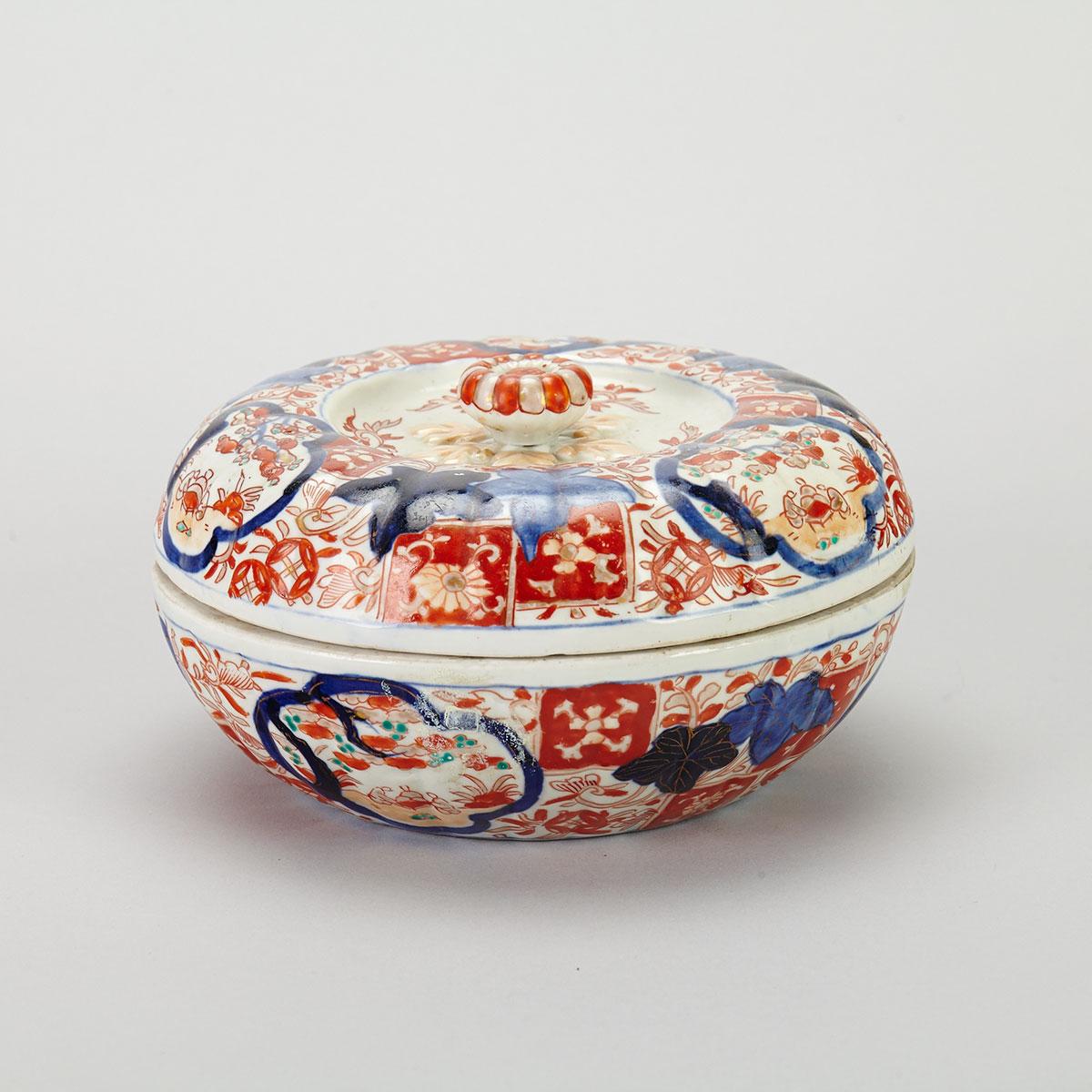 Imari Gourd Shaped Container and Cover, Meiji Period, Mid-19th Century