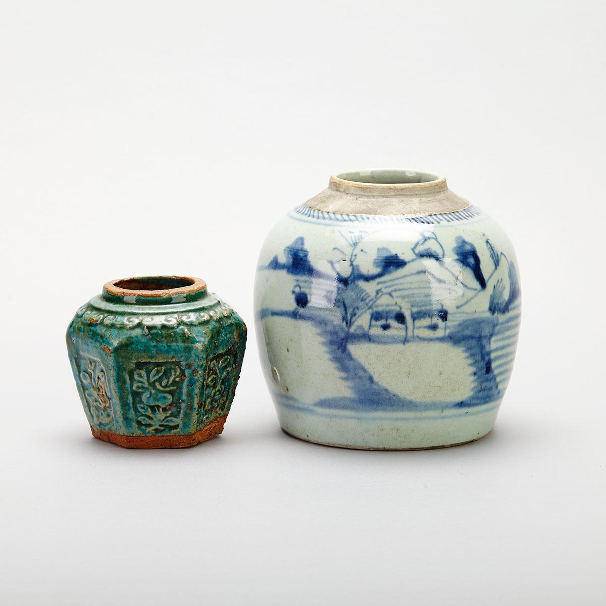 Two Chinese Ceramic Wares, 19th Century or Earlier