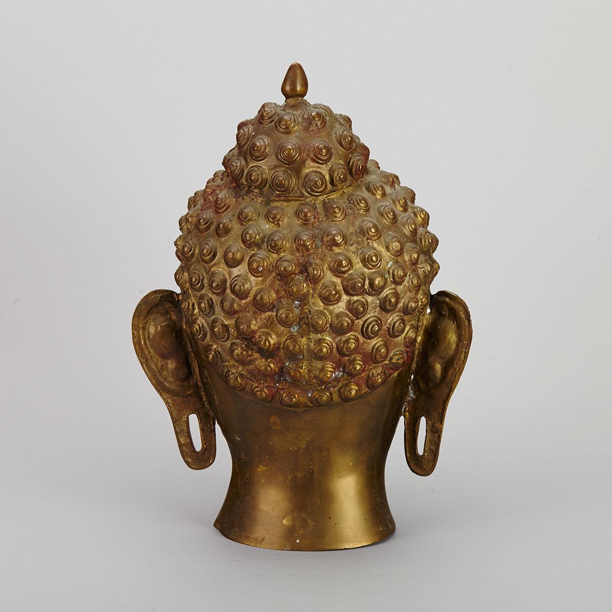 Large Bronze Buddha Head