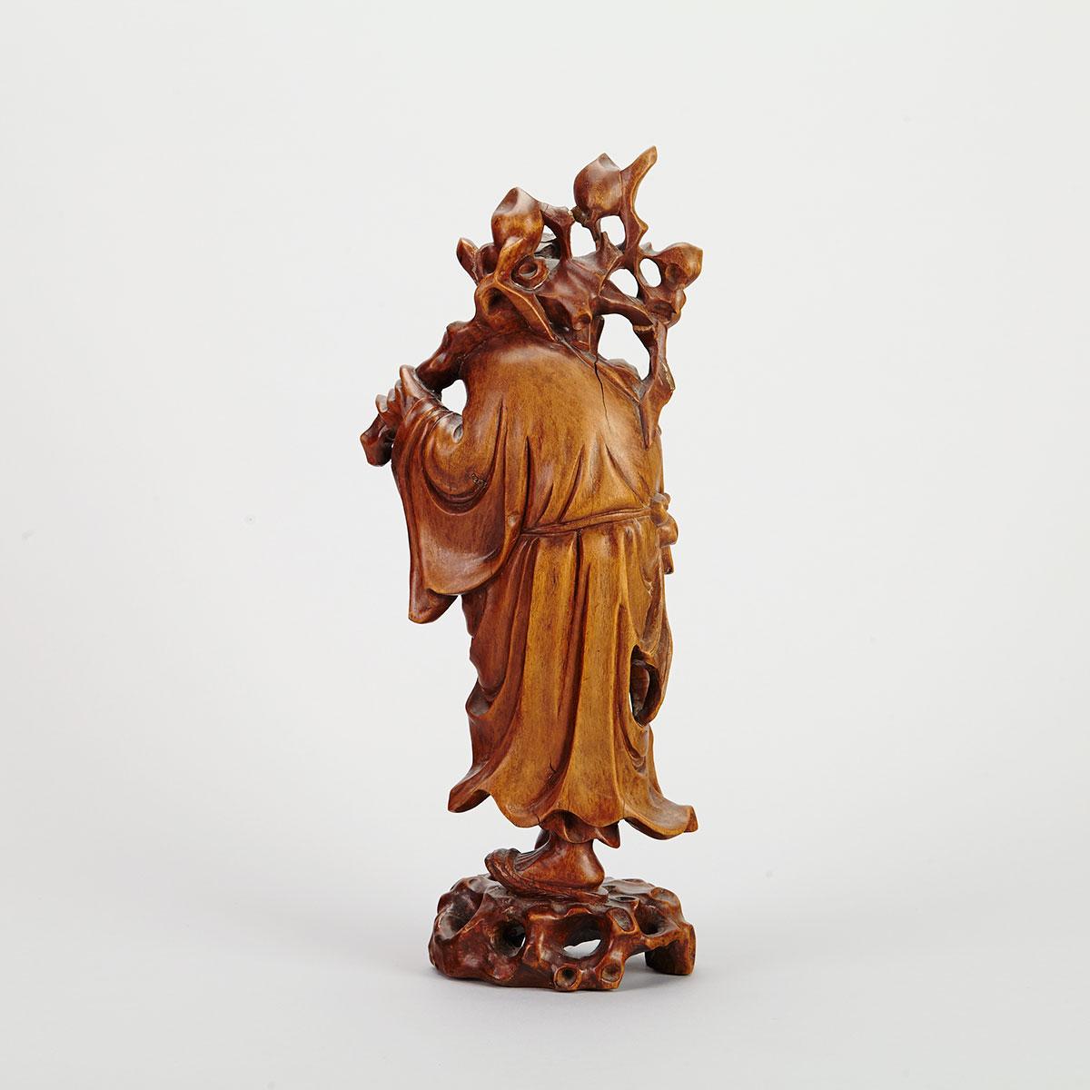 Rosewood Carving of a Longevity Figure
