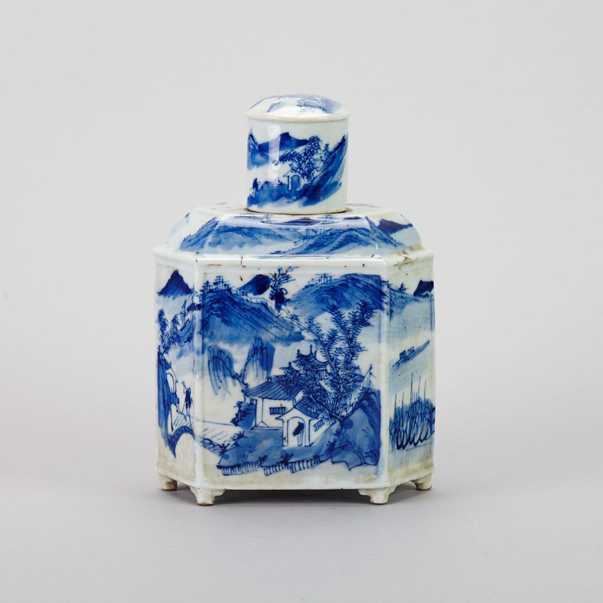 Three Export Blue and White Porcelain Wares, 18th/19th Century
