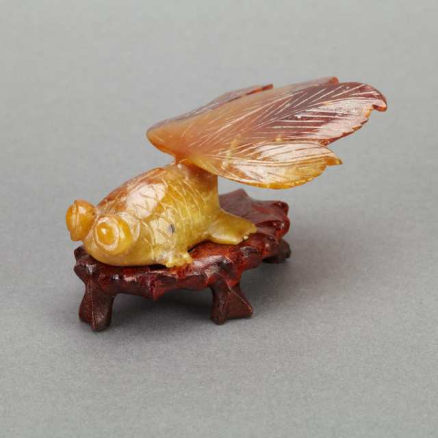 Pair of Carnelian Carved Fish